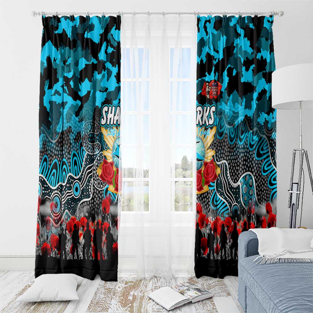 Sharks ANZAC Day Window Curtain Australian Army - Lest We Forget