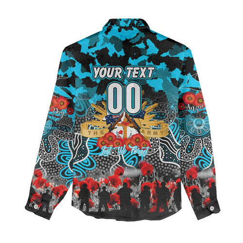 Personalized Sharks ANZAC Day Women Casual Shirt Australian Army - Lest We Forget