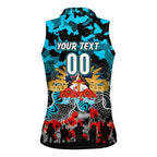 Personalized Sharks ANZAC Day Women Sleeveless Polo Shirt Australian Army - Lest We Forget