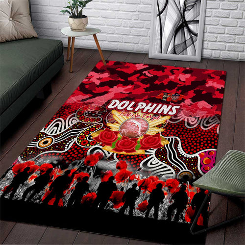 Dolphins ANZAC Day Area Rug Australian Army - Lest We Forget
