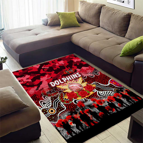 Dolphins ANZAC Day Area Rug Australian Army - Lest We Forget