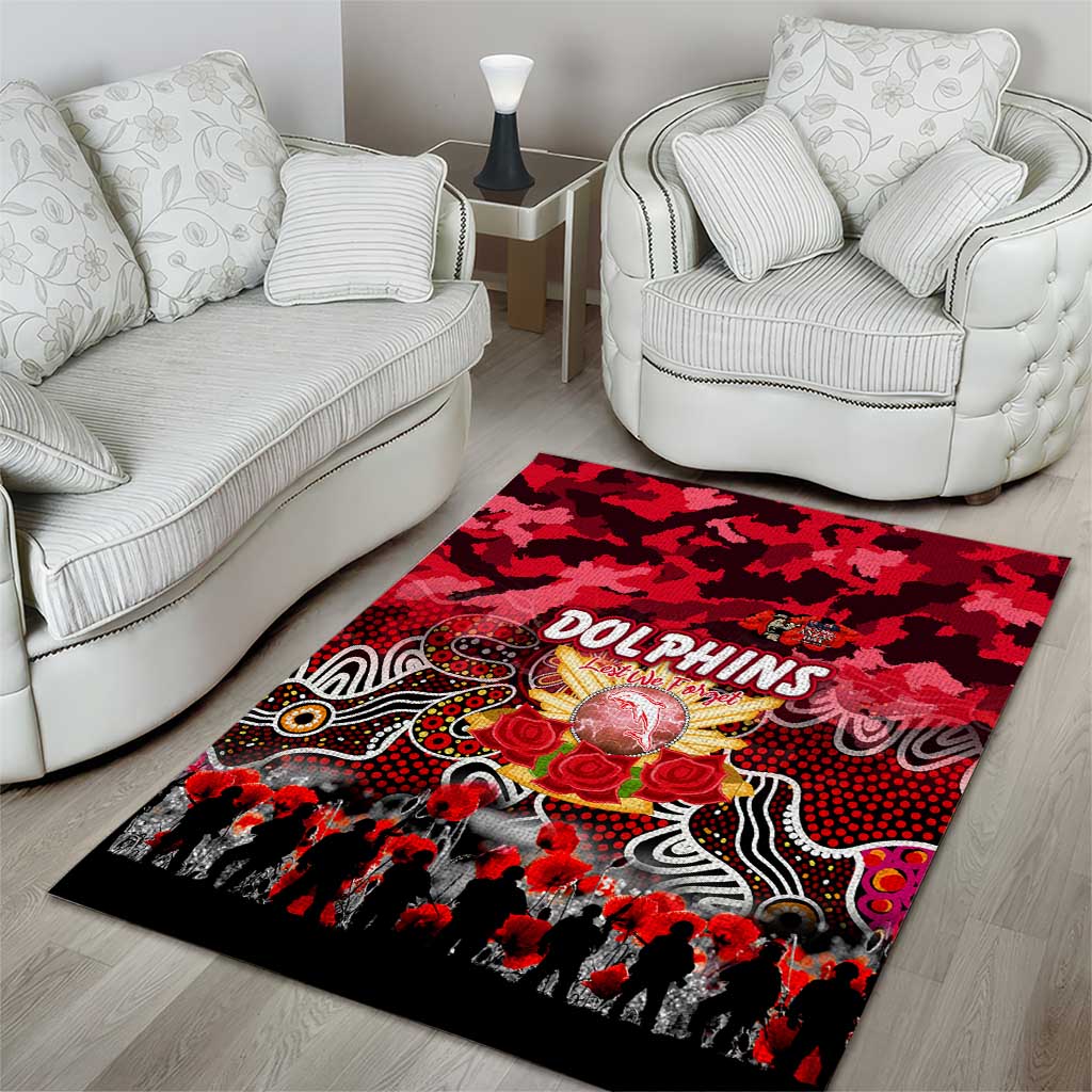Dolphins ANZAC Day Area Rug Australian Army - Lest We Forget