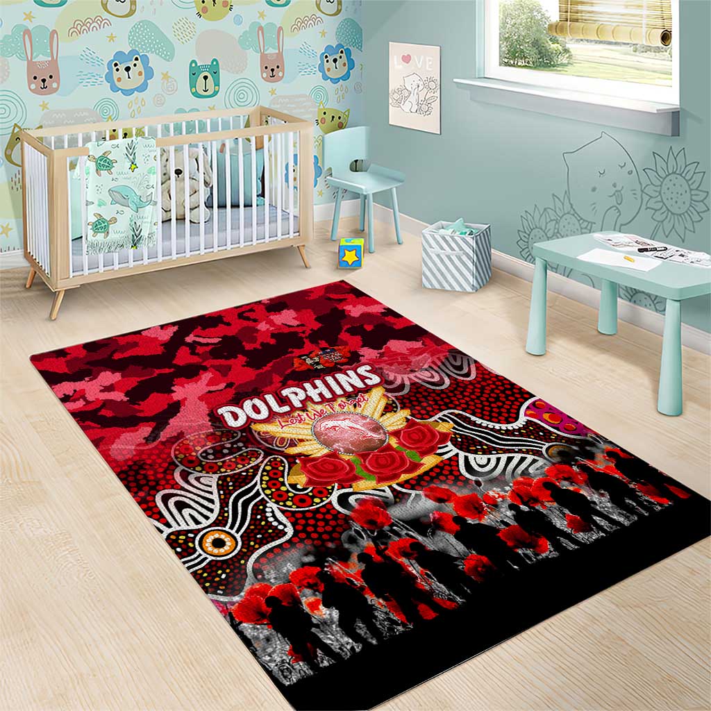 Dolphins ANZAC Day Area Rug Australian Army - Lest We Forget