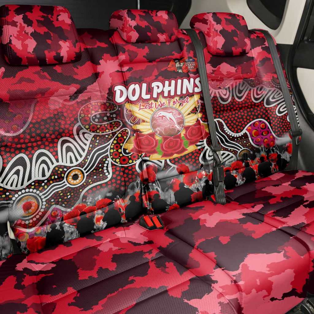 Dolphins ANZAC Day Back Car Seat Cover Australian Army - Lest We Forget