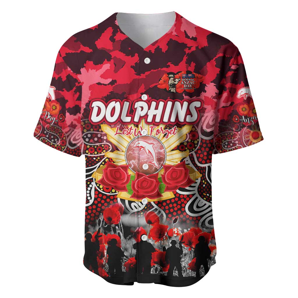 Personalized Dolphins ANZAC Day Baseball Jersey Australian Army - Lest We Forget