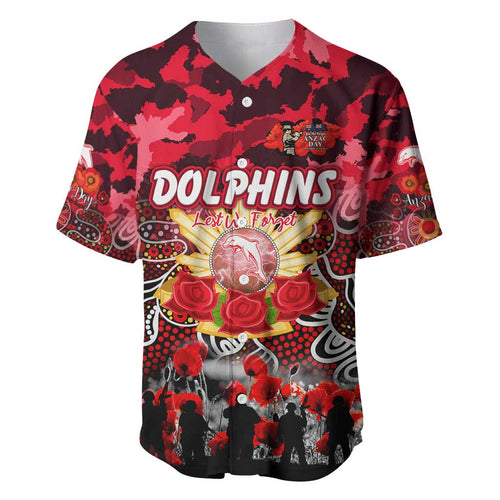 Personalized Dolphins ANZAC Day Baseball Jersey Australian Army - Lest We Forget