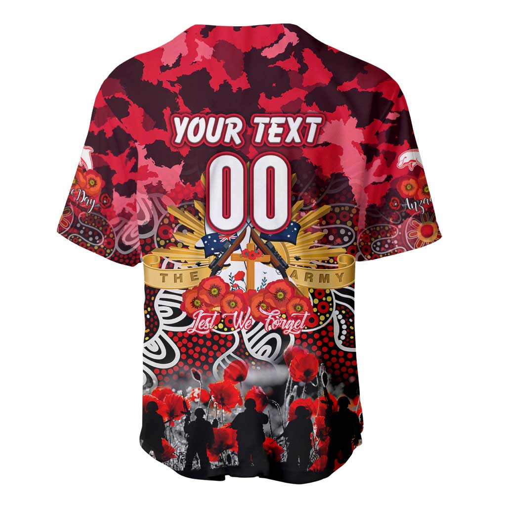 Personalized Dolphins ANZAC Day Baseball Jersey Australian Army - Lest We Forget