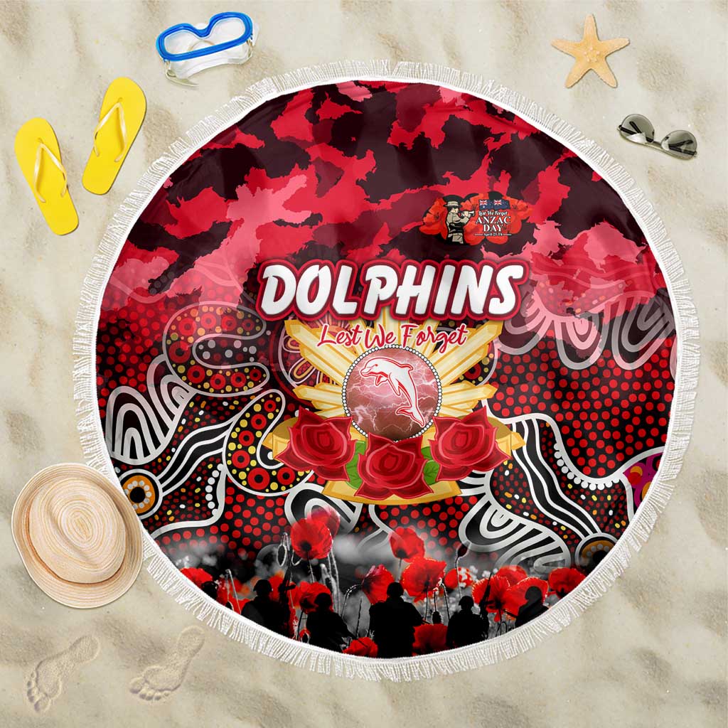 Dolphins ANZAC Day Beach Blanket Australian Army - Lest We Forget