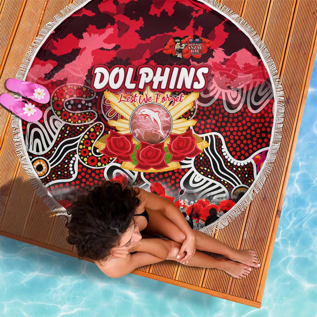 Dolphins ANZAC Day Beach Blanket Australian Army - Lest We Forget