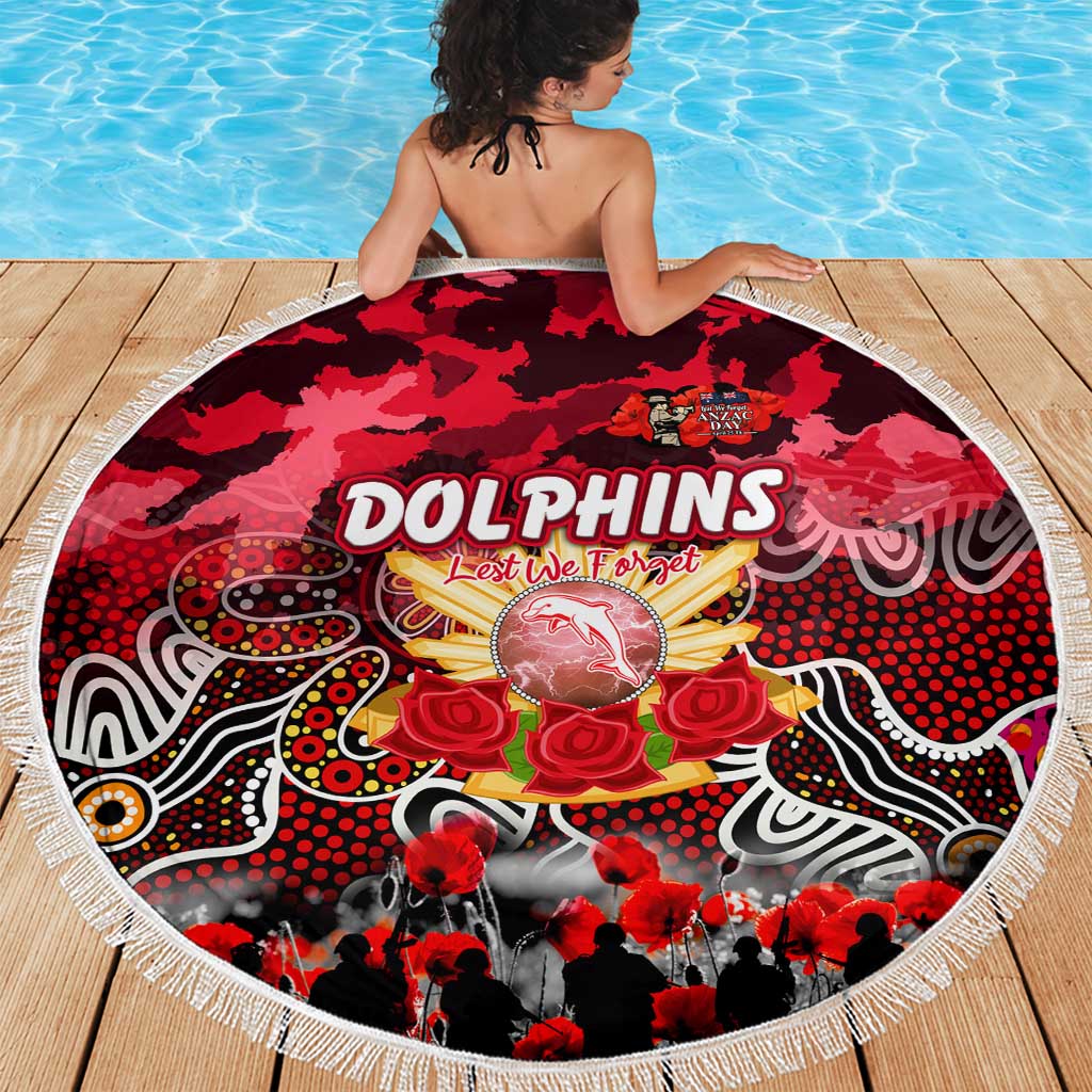 Dolphins ANZAC Day Beach Blanket Australian Army - Lest We Forget