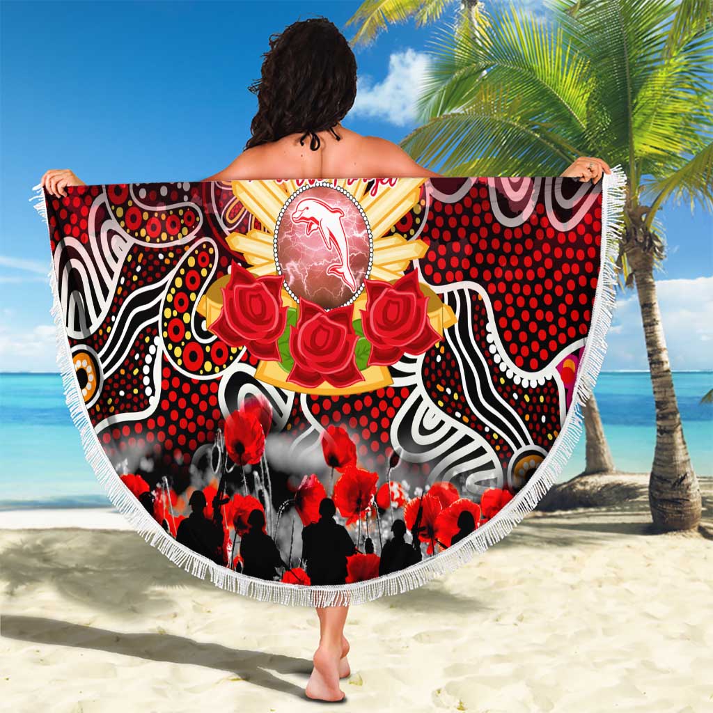 Dolphins ANZAC Day Beach Blanket Australian Army - Lest We Forget