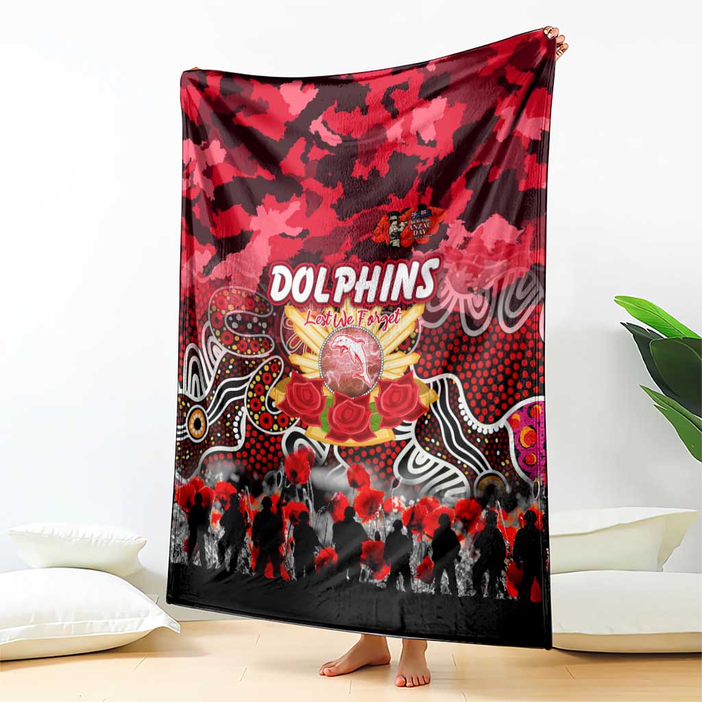 Dolphins ANZAC Day Blanket Australian Army - Lest We Forget