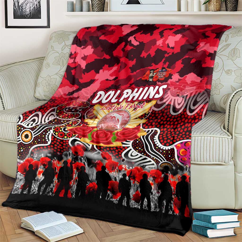 Dolphins ANZAC Day Blanket Australian Army - Lest We Forget