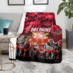 Dolphins ANZAC Day Blanket Australian Army - Lest We Forget