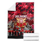 Dolphins ANZAC Day Blanket Australian Army - Lest We Forget