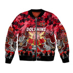 Personalized Dolphins ANZAC Day Bomber Jacket Australian Army - Lest We Forget
