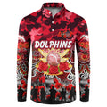 Personalized Dolphins ANZAC Day Button Sweatshirt Australian Army - Lest We Forget