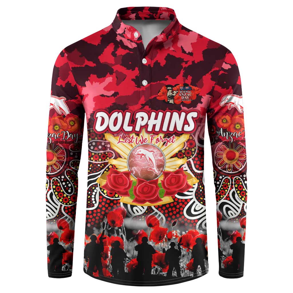 Personalized Dolphins ANZAC Day Button Sweatshirt Australian Army - Lest We Forget