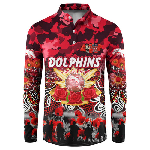 Personalized Dolphins ANZAC Day Button Sweatshirt Australian Army - Lest We Forget