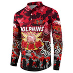 Personalized Dolphins ANZAC Day Button Sweatshirt Australian Army - Lest We Forget