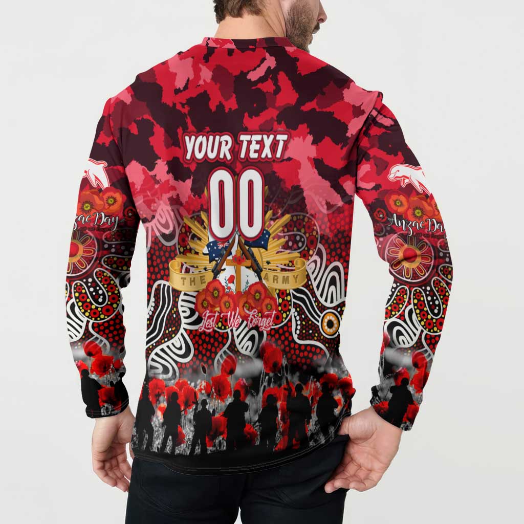 Personalized Dolphins ANZAC Day Button Sweatshirt Australian Army - Lest We Forget