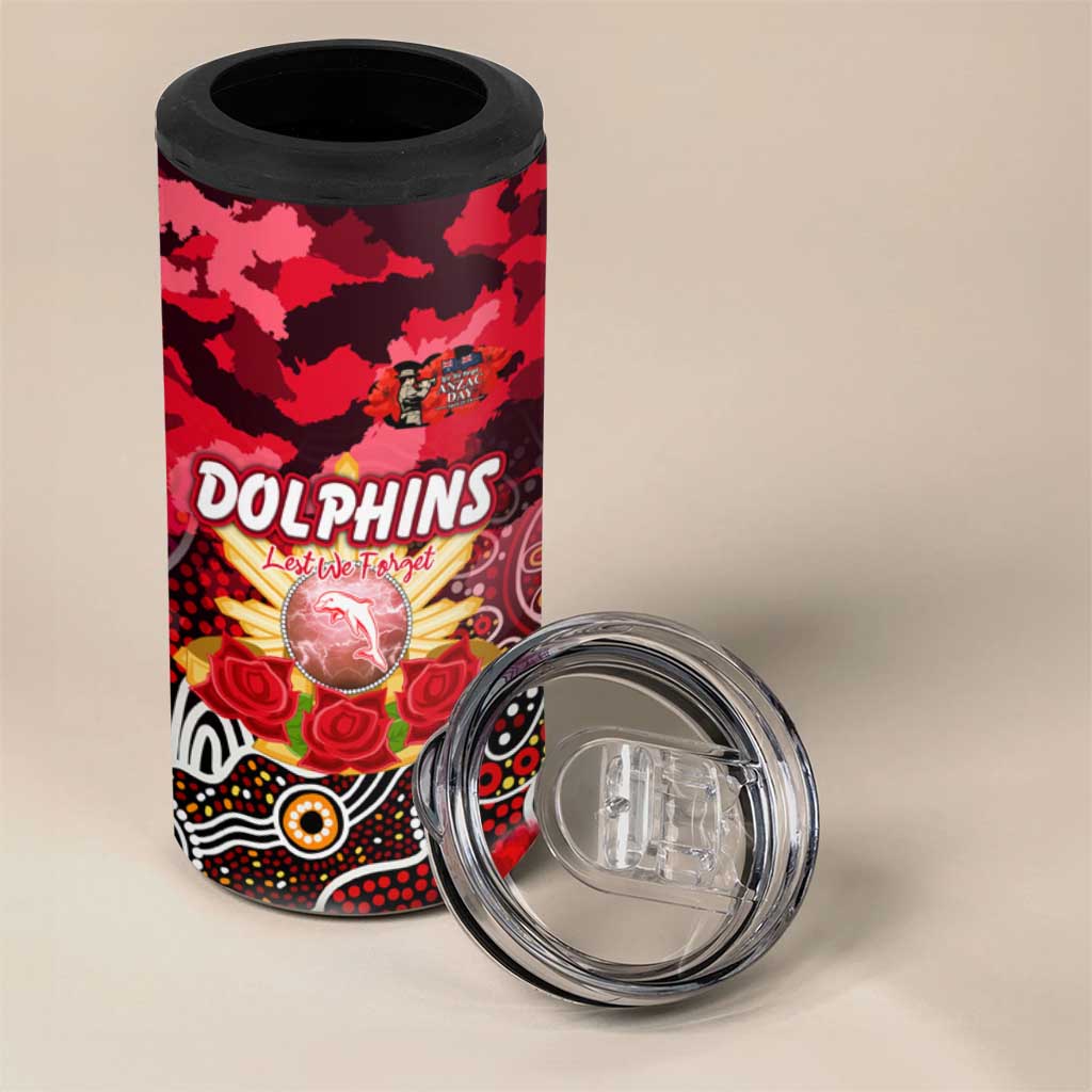 Personalized Dolphins ANZAC Day 4 in 1 Can Cooler Tumbler Australian Army - Lest We Forget