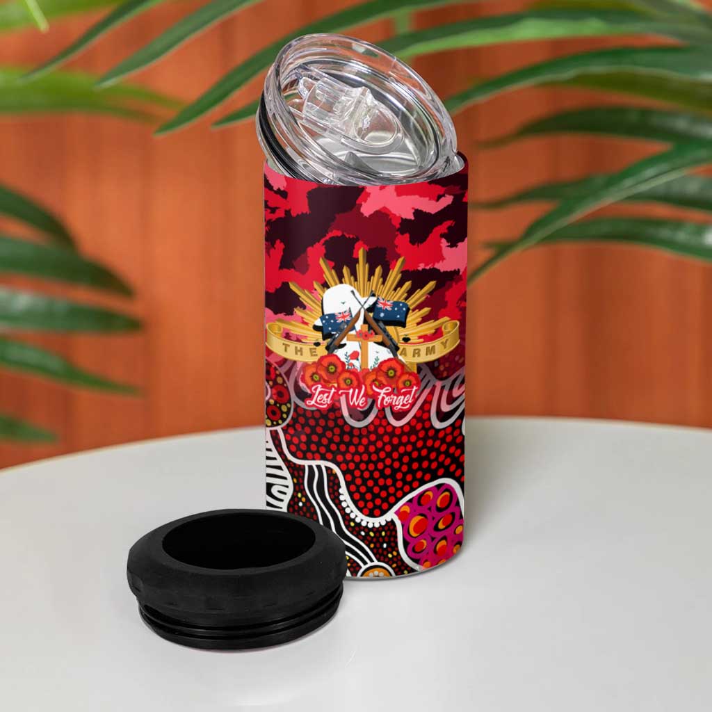 Personalized Dolphins ANZAC Day 4 in 1 Can Cooler Tumbler Australian Army - Lest We Forget