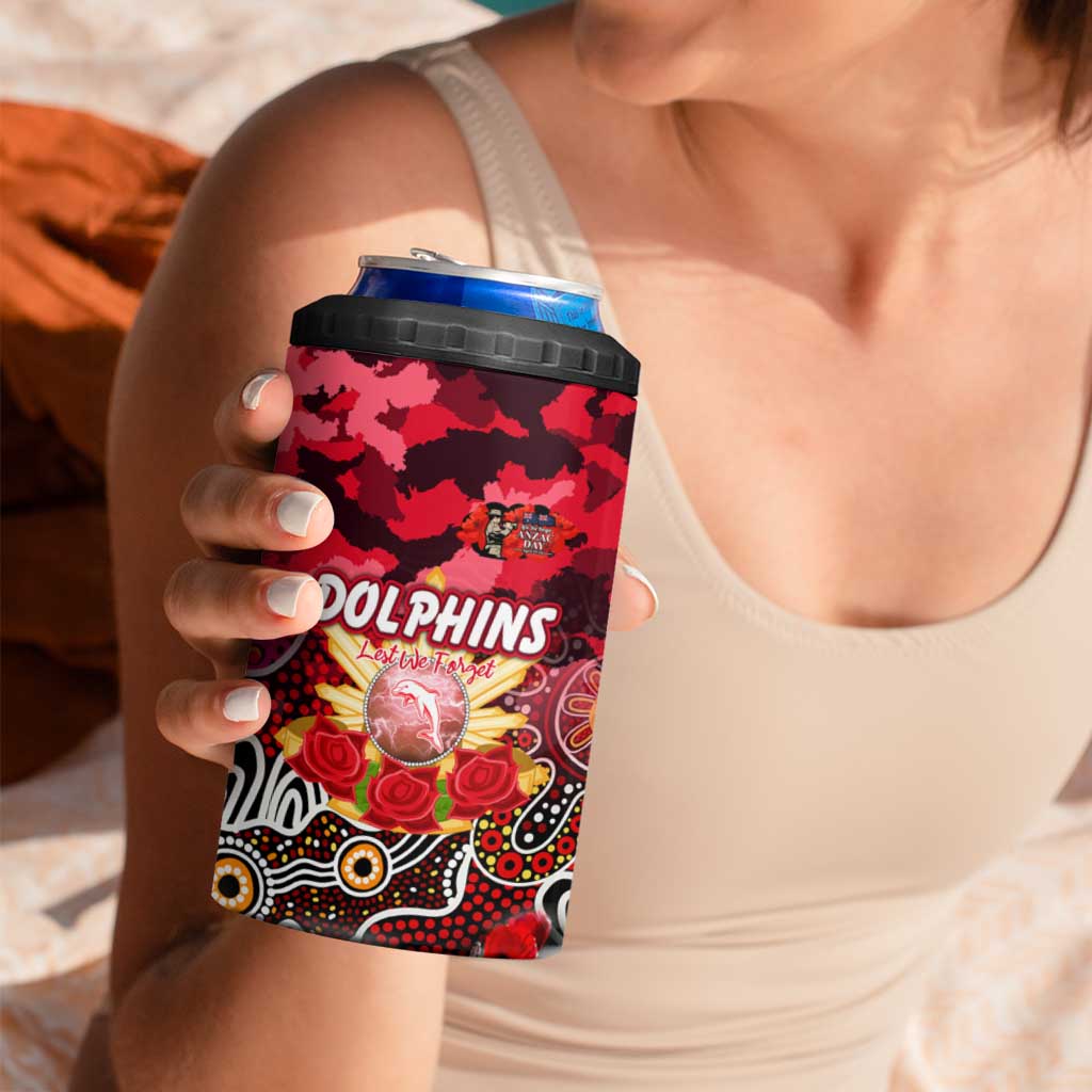Personalized Dolphins ANZAC Day 4 in 1 Can Cooler Tumbler Australian Army - Lest We Forget