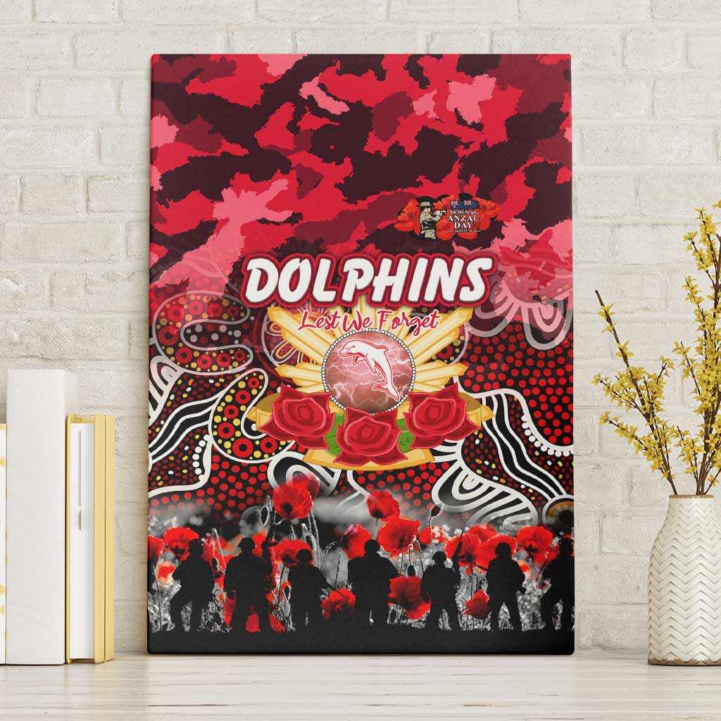 Dolphins ANZAC Day Canvas Wall Art Australian Army - Lest We Forget