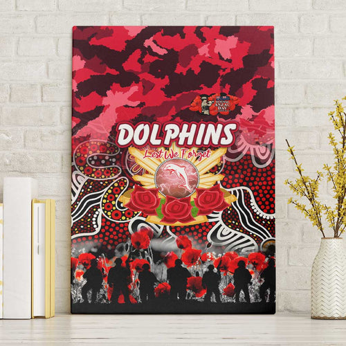 Dolphins ANZAC Day Canvas Wall Art Australian Army - Lest We Forget