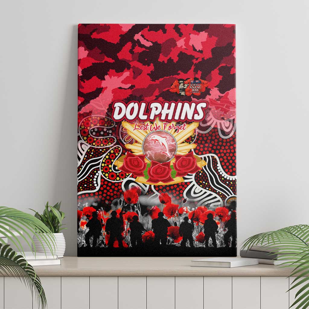 Dolphins ANZAC Day Canvas Wall Art Australian Army - Lest We Forget