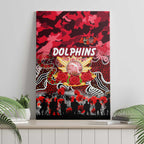 Dolphins ANZAC Day Canvas Wall Art Australian Army - Lest We Forget
