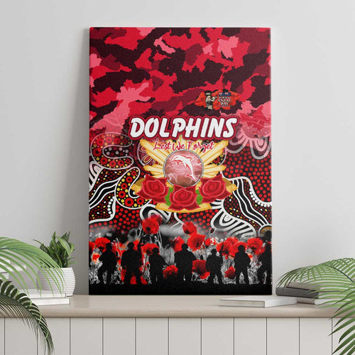 Dolphins ANZAC Day Canvas Wall Art Australian Army - Lest We Forget