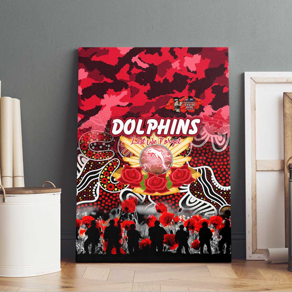Dolphins ANZAC Day Canvas Wall Art Australian Army - Lest We Forget