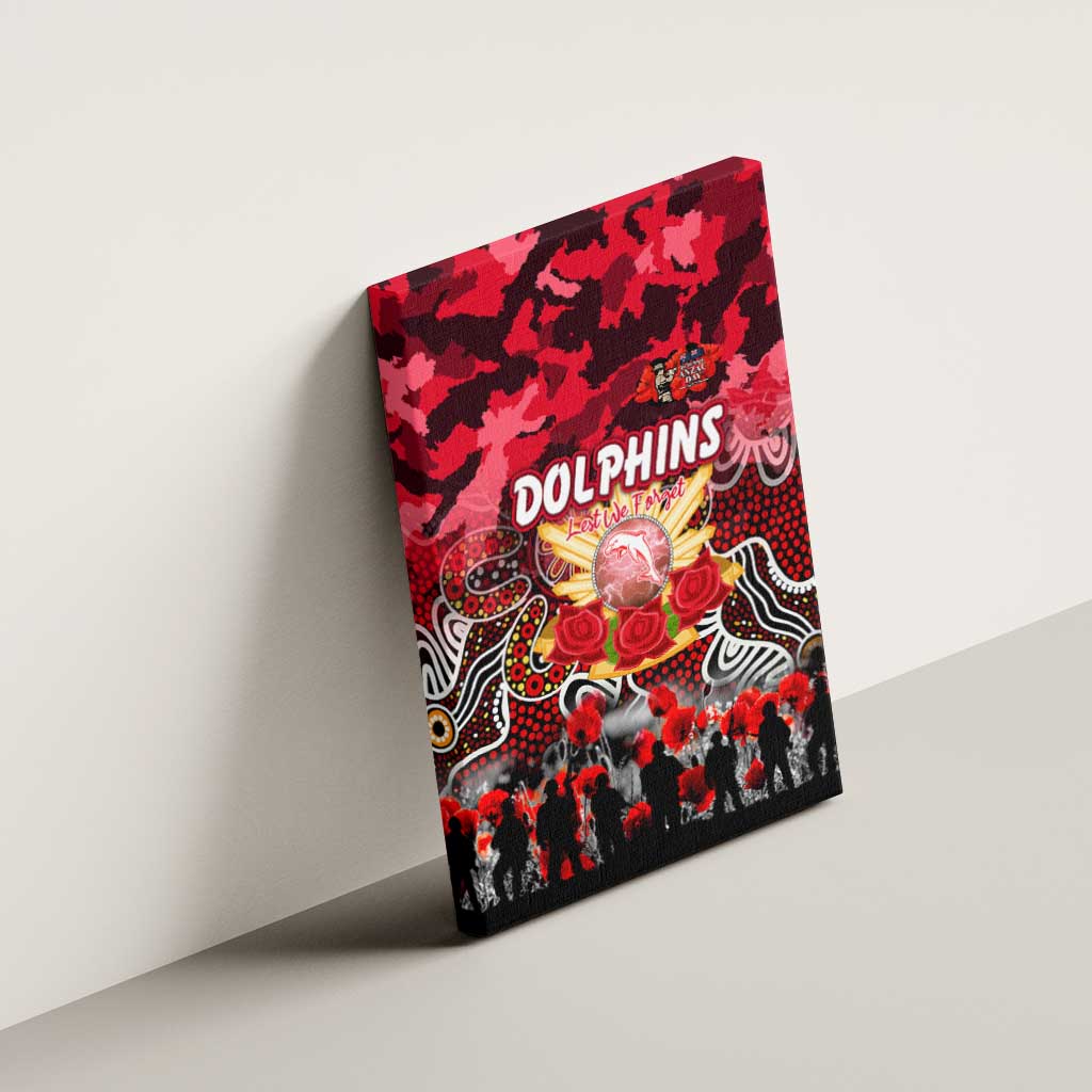 Dolphins ANZAC Day Canvas Wall Art Australian Army - Lest We Forget