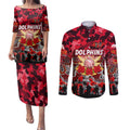 Personalized Dolphins ANZAC Day Couples Matching Puletasi and Long Sleeve Button Shirt Australian Army - Lest We Forget