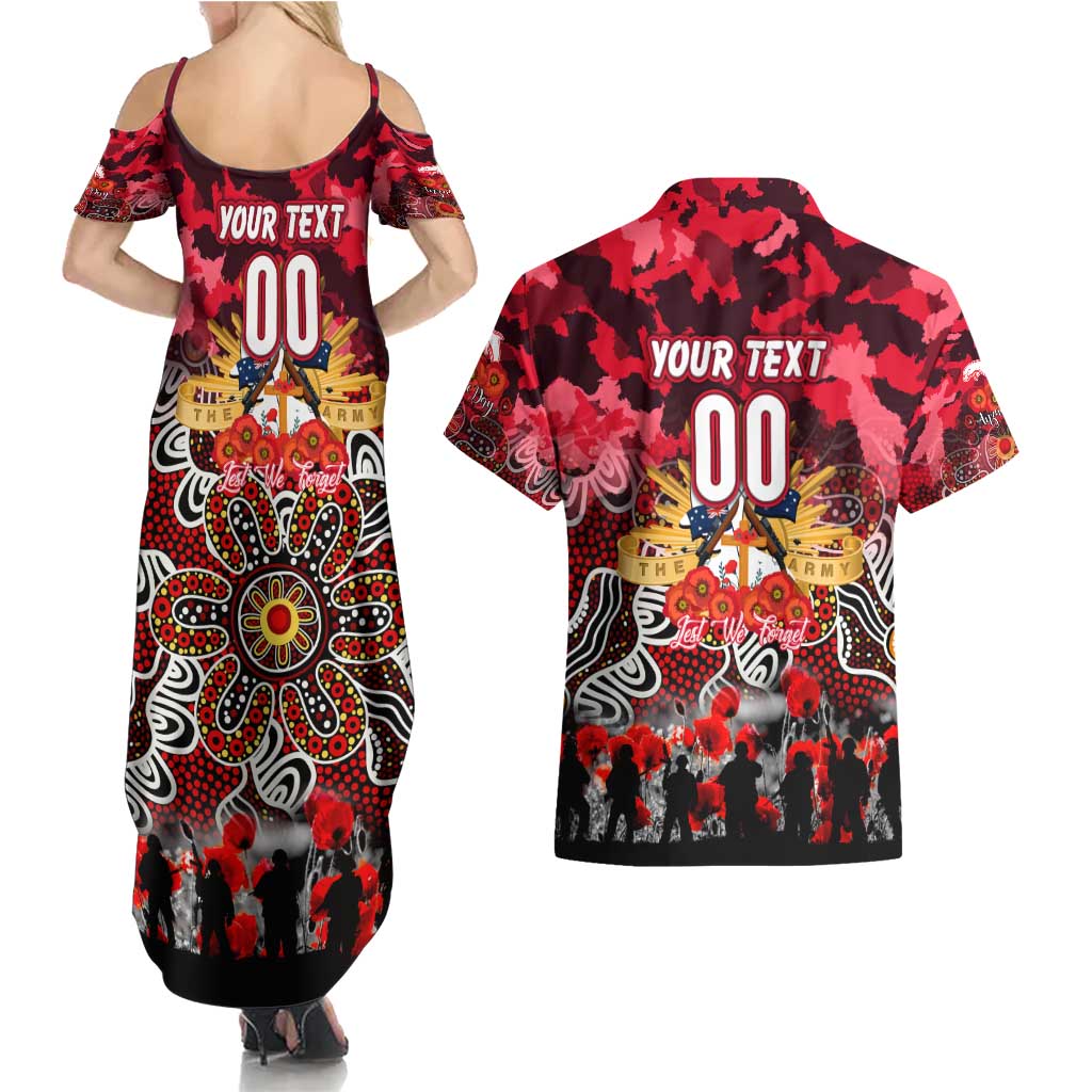 Personalized Dolphins ANZAC Day Couples Matching Summer Maxi Dress and Hawaiian Shirt Australian Army - Lest We Forget