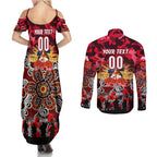 Personalized Dolphins ANZAC Day Couples Matching Summer Maxi Dress and Long Sleeve Button Shirt Australian Army - Lest We Forget