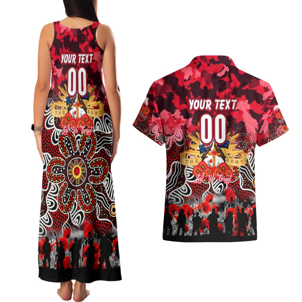 Personalized Dolphins ANZAC Day Couples Matching Tank Maxi Dress and Hawaiian Shirt Australian Army - Lest We Forget