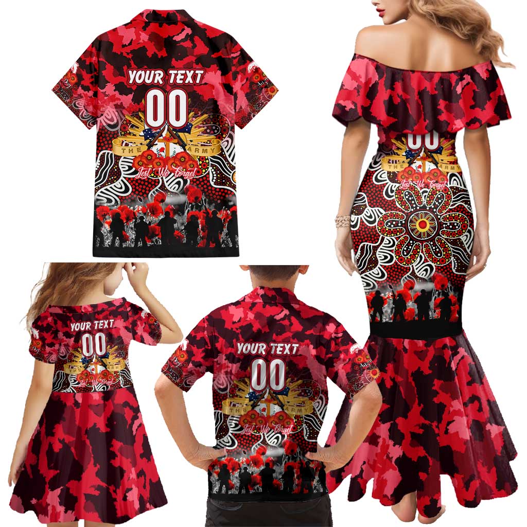 Personalized Dolphins ANZAC Day Family Matching Mermaid Dress and Hawaiian Shirt Australian Army - Lest We Forget
