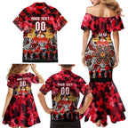 Personalized Dolphins ANZAC Day Family Matching Mermaid Dress and Hawaiian Shirt Australian Army - Lest We Forget