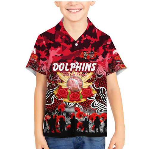 Personalized Dolphins ANZAC Day Family Matching Mermaid Dress and Hawaiian Shirt Australian Army - Lest We Forget