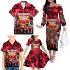 Personalized Dolphins ANZAC Day Family Matching Off The Shoulder Long Sleeve Dress and Hawaiian Shirt Australian Army - Lest We Forget