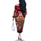 Personalized Dolphins ANZAC Day Family Matching Off The Shoulder Long Sleeve Dress and Hawaiian Shirt Australian Army - Lest We Forget