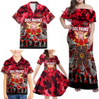 Personalized Dolphins ANZAC Day Family Matching Off Shoulder Maxi Dress and Hawaiian Shirt Australian Army - Lest We Forget