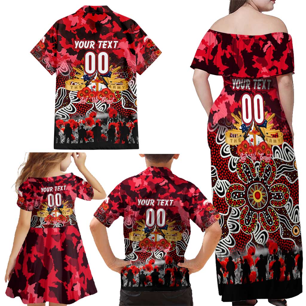 Personalized Dolphins ANZAC Day Family Matching Off Shoulder Maxi Dress and Hawaiian Shirt Australian Army - Lest We Forget