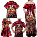 Personalized Dolphins ANZAC Day Family Matching Off Shoulder Maxi Dress and Hawaiian Shirt Australian Army - Lest We Forget