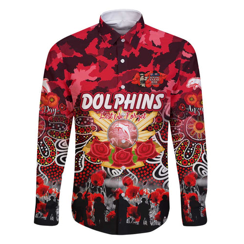 Personalized Dolphins ANZAC Day Family Matching Off Shoulder Maxi Dress and Hawaiian Shirt Australian Army - Lest We Forget