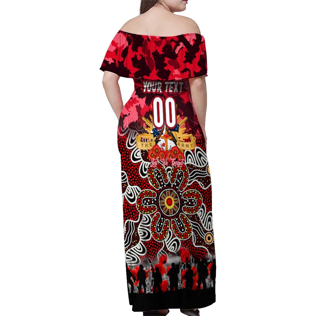 Personalized Dolphins ANZAC Day Family Matching Off Shoulder Maxi Dress and Hawaiian Shirt Australian Army - Lest We Forget