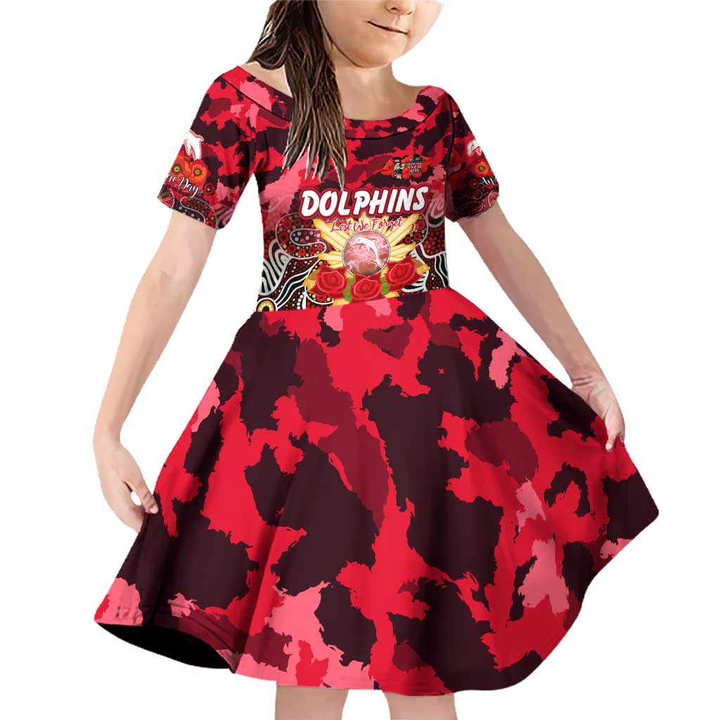 Personalized Dolphins ANZAC Day Family Matching Off Shoulder Short Dress and Hawaiian Shirt Australian Army - Lest We Forget